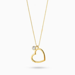 Collar corazón calado circón