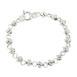 Pulsera Aros Torzados Plata Inflada