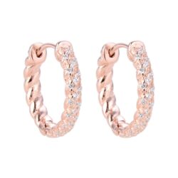 Argollas Huggies Trenzadas Rose Gold