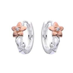 Argollas Huggies con Flor