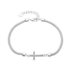 Pulsera tipo Cordón con Dije de Cruz