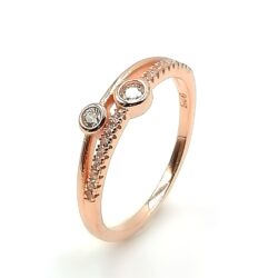 Anillo con Dos Puntos de Luz Rose Gold